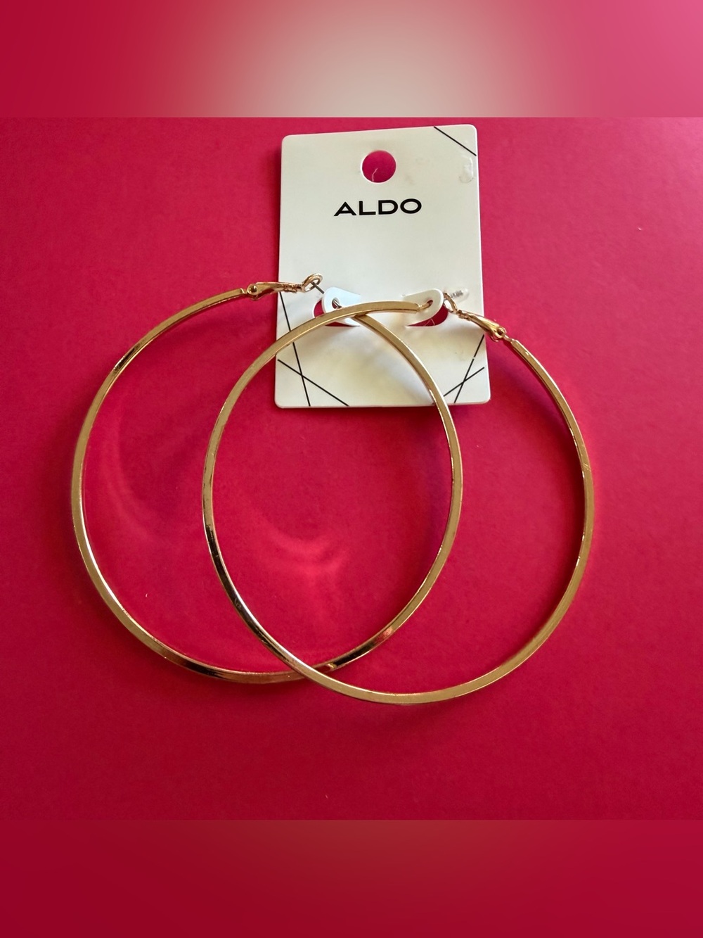 7.4cm ALDO Gold Large Hoop Earrings